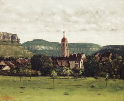 Vy över Ornans och dess klocktorn, c.1858 av Gustave Courbet