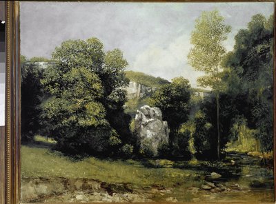 Utsikt över floden Breme (olja på duk av Gustave Courbet