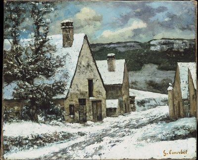 Village Edge på vintern av Gustave Courbet