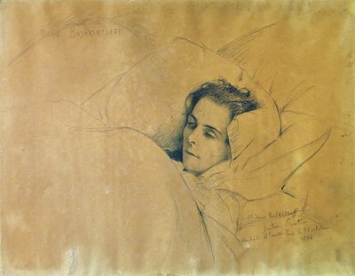 Maria Konstantinovna Bashkirtsevas död 1858-1884, 1884. av Gustave Courtois