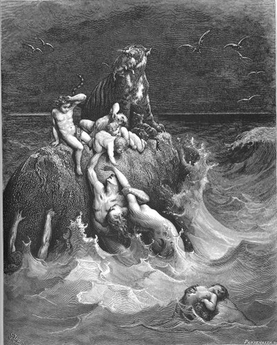 Den stora översvämningen (1 Mos. 7:11-24) av Gustave Dore