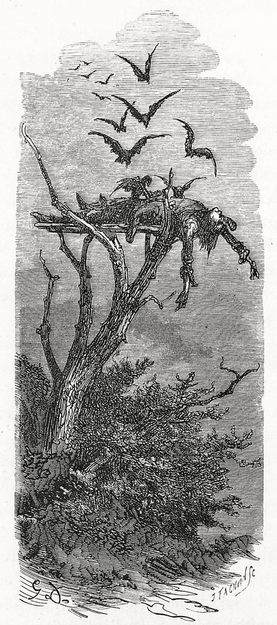 En keltisk himmelsbegravning, 1866 av Gustave Dore