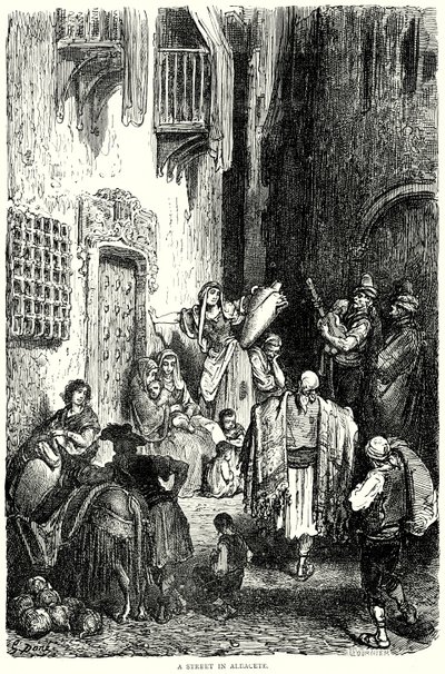 En gata i Albacete (gravyr) av Gustave Dore