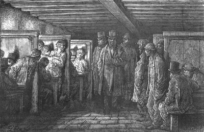 "A Whitechapel Coffee House", 1872. av Gustave Dore