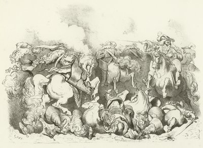 En anhållning av lätta hästar under Ludvig XIV:s regeringstid (gravyr) av Gustave Dore