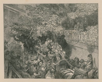 En fullsatt hästdragen tränare av Gustave Dore