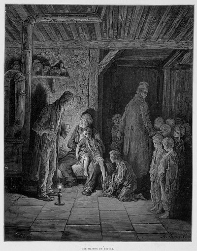 Ett fristadshus - i "" London" av Gustave Dore av Gustave Dore