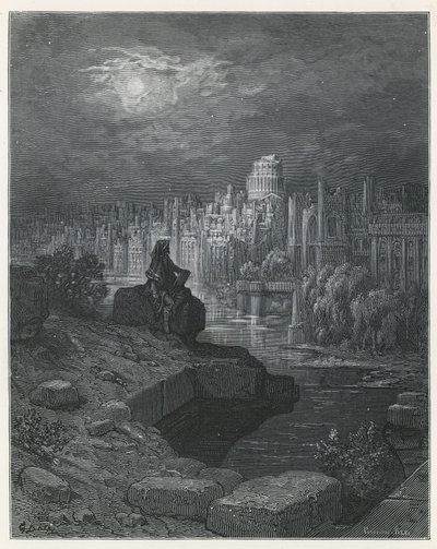En resenär från Nya Zeeland som betraktar Londons ruiner av Gustave Dore