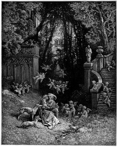 Alcina och Ruggiero som glada älskare, av Gustave Dore
