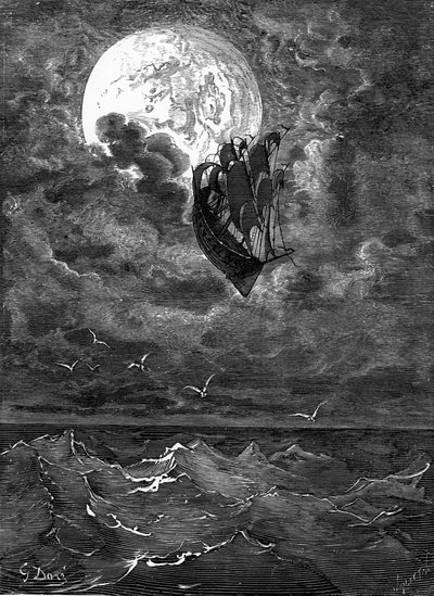 Baron Münchausen: Resan till månen, av Doré. av Gustave Dore