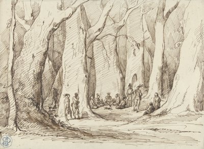 Möte av indianer i en skog av Gustave Dore