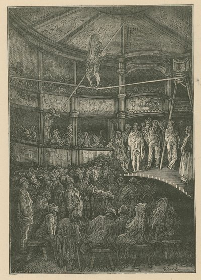 Blondin i Shoreditch, London (gravyr) av Gustave Dore
