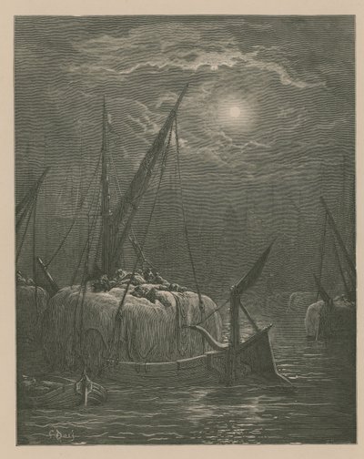 Båtar på Themsen av Gustave Dore