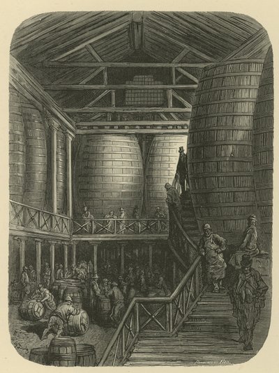 Bryggeriarbetare i förrådet av Gustave Dore
