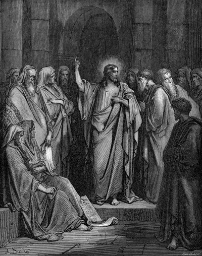 Kristus i synagogan av Gustave Dore