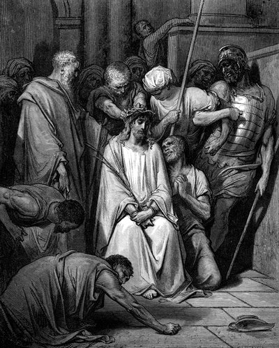 Kristus hånade och törnkronan placerad på hans huvud av Gustave Dore