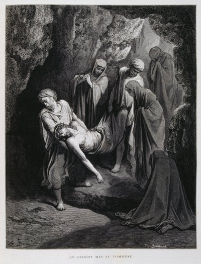 Kristus förs till graven, illustration från Dore-bibeln av Gustave Dore