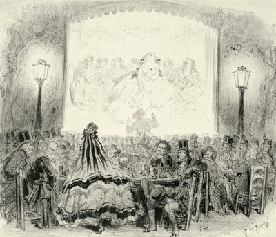 Kaffekonsertsal i Frankrike, av Paul Gustave Dore