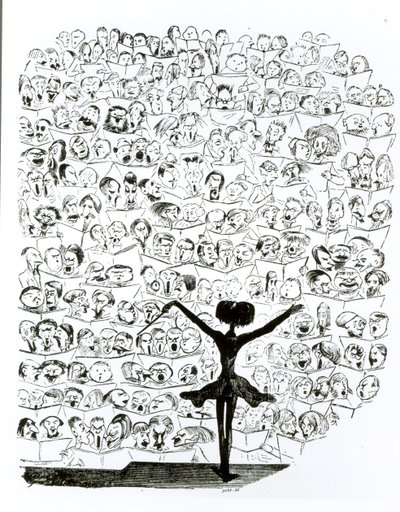 Konsert av Philharmonic Society, karikatyr av Hector Berlioz (1803-69) från 