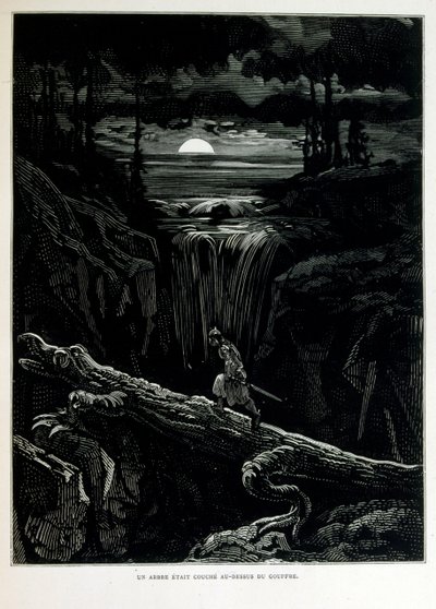 Croque-Mitaine; 1863 illustration, av Gustave Dore (1832 – 1883); Fransk konstnär, grafiker, illustratör. Croque-Mitaine (The bogeyman) en elak karaktär som presenteras för barn för att skrämma dem och på så sätt göra dem klokare. av Gustave Dore