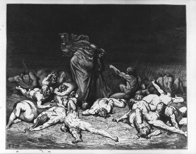 Dante och Vergilius i helvetet, illustration från 