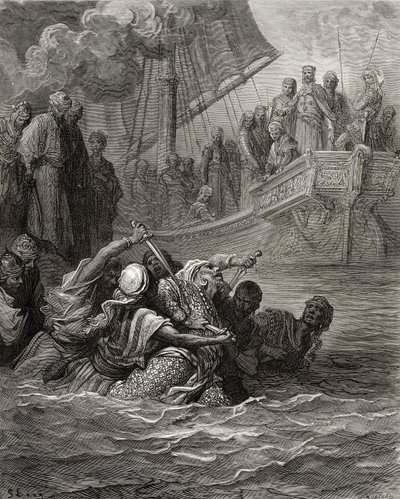 Death of Almoadam, illustration från 