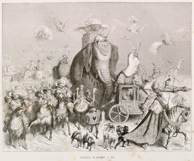 Åsneskinn, illustration för Kompletta sagor av Charles Perrault (1628-1703), av Gustave Dore (1832-1883) av Gustave Dore