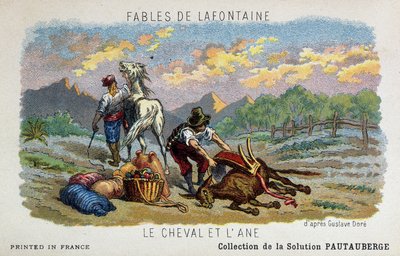 Fable de Lafontaine: hästen och åsnan enligt Gustave Doré av Gustave Dore