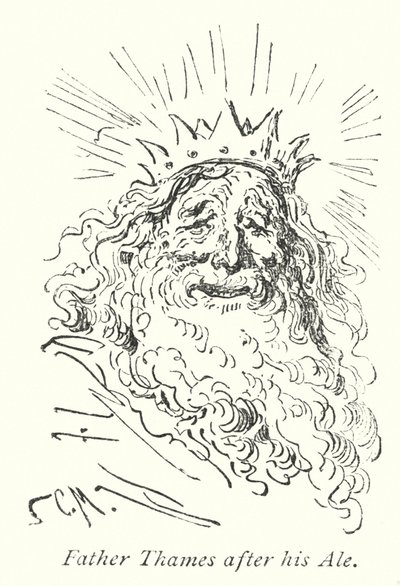 Fader Thames efter sin öl (gravyr) av Gustave Dore