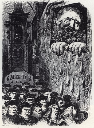 Gargantua sörjer sin frus död - Gargantua sörjer sin fru - illustration från 