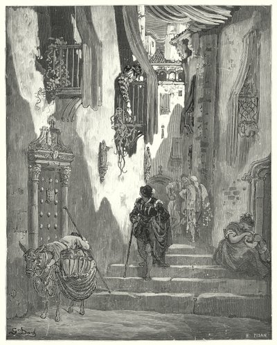 Gustave Dores Don Quijote: "Han fick ett antal kärleksbrev skickade till mig, var och en full av de ömmaste uttrycken" (gravyr) av Gustave Dore