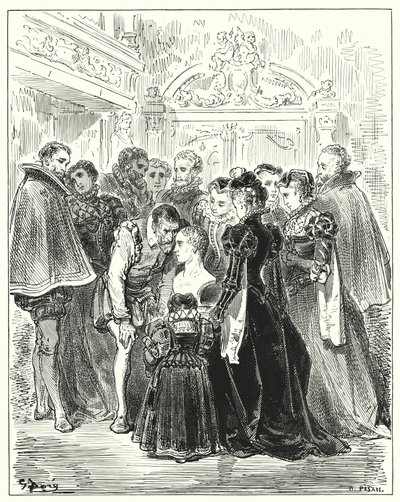 Gustave Dores Don Quijote: "Säg mig, du orakel", sa han, "var det jag rapporterade om mina äventyr i Montesinos grotta en dröm eller verklighet?" (gravyr) av Gustave Dore
