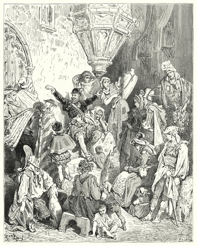 Gustave Dores Don Quijote: "Det fanns inte det landet på jordens yta som han inte hade sett, inte heller strid som han inte hade varit engagerad i" (gravyr) av Gustave Dore