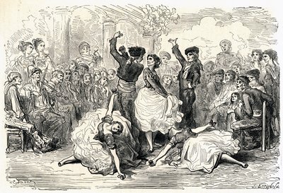 Illsutration till "Voyage en Espagne" skriven av Charles Davillier publicerad 1866 (gravyr) av Gustave Dore