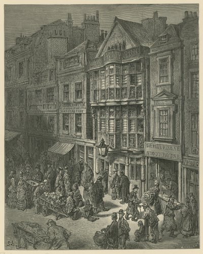 Illustration som föreställer Bishopsgate Street av Gustave Dore