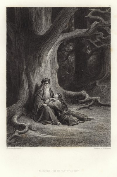 Illustration för Vivien av Alfred Tennyson av Gustave Dore