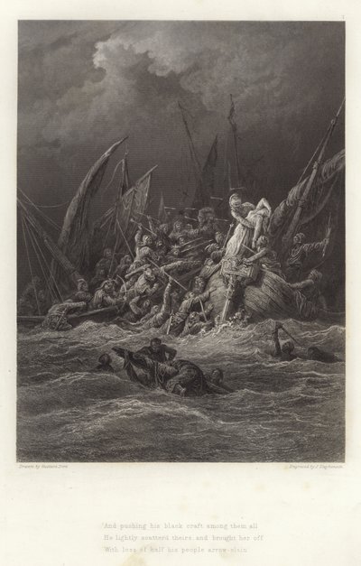 Illustration för Vivien av Alfred Tennyson av Gustave Dore