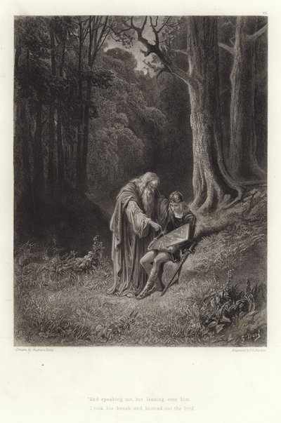 Illustration för Vivien av Alfred Tennyson av Gustave Dore