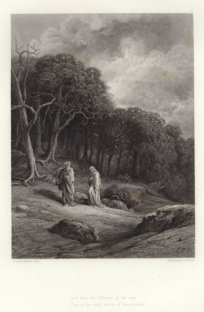 Illustration för Vivien av Alfred Tennyson av Gustave Dore
