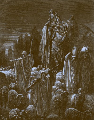 Jakob reser till Egypten, av Doré - Bibeln av Gustave Dore