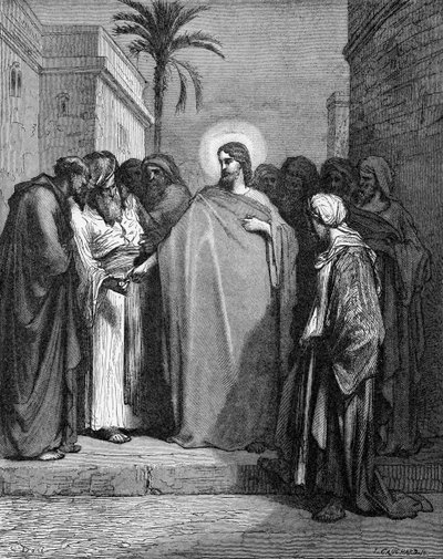 Jesus och hyllningspengarna av Gustave Dore