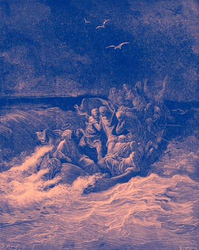 Jesus stillar stormen - Bibeln av Gustave Dore