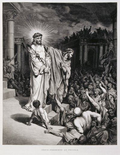Jesus presenterad för folket under sin rättegång, Illustration från Dore-bibeln av Gustave Dore