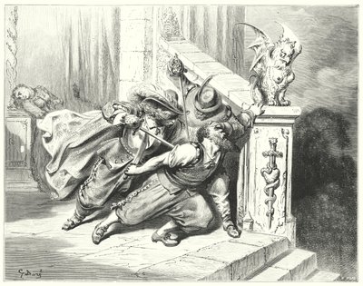 Det blå skägget; Blått skägg (gravyr) av Gustave Dore