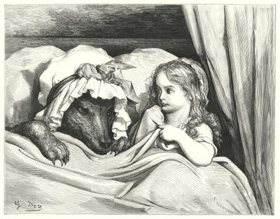 Le Petit Chaperon Rouge; Rödluvan (gravyr) av Gustave Dore