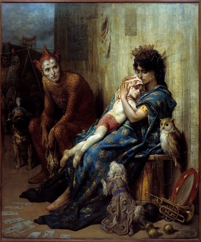 Les Saltimbanks målning av Gustave Dore (1832-1883) av Gustave Dore