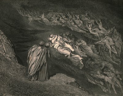Kärlek förde oss till en död: Caina väntar på själen, som splittrade vårt liv, c1890. av Gustave Dore