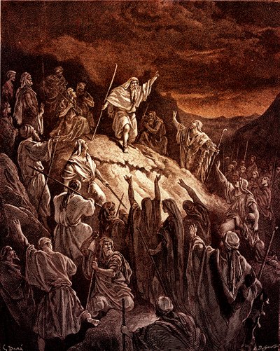 Mattathias vädjar till de judiska flyktingarna av Doré - Bibeln av Gustave Dore
