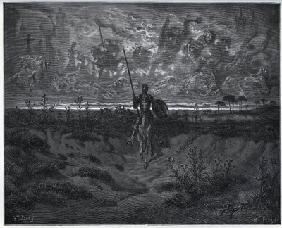 På denna resa talade vår helt nya äventyrare till sig själv - från "Don Quixote de la Mancha" av Miguel Cervantes av Gustave Dore