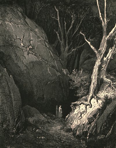 Framåt rörde han sig, jag sluter hans steg förföljde, c1890. av Gustave Dore